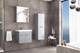 MAUNA 60 CM BANYO DOLABI WİNDOW GRİ - BOY DOLAP HARİÇ 