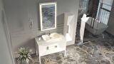 OMENTE 100CM BANYO DOLABI BEYAZ - BOY DOLAP DAHİL 