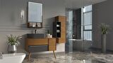 ZELENA 100CM BANYO DOLABI ANTRASİT/MEŞE - BOY DOLAP DAHİL 