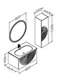 ORİZ 80 CM BANYO DOLABI  BEYAZ - BOY DOLAP DAHİL 