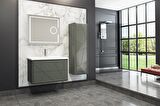 KİEV 80 CM BANYO DOLABI ANRASİT - BOY DOLAP DAHİL 