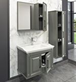 MİLANO 80 CM BANYO DOLABI ANRASİT - BOY DOLAP DAHİL 