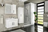 MİLANO 80 CM BANYO DOLABI BEYAZ - BOY DOLAP DAHİL 