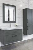 MONACO 80 CM BANYO DOLABI ANRASİT - BOY DOLAP DAHİL 