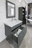 MONACO 80 CM BANYO DOLABI ANRASİT - BOY DOLAP DAHİL 
