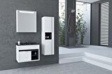 NAPOLİ 65 CM SİYAH LAVABOLU BANYO DOLABI BEYAZ/ANTRASİT - BOY DOLAP DAHİL  