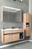NAPOLİ 100 CM BEYAZ LAVABOLU BANYO DOLABI   DORADO/ANTRASİT - BOY DOLAP DAHİL 