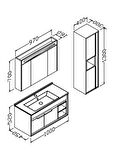 NAPOLİ 100 CM SİYAH LAVABOLU BANYO DOLABI DORADO/ANTRASİT - BOY DOLAP DAHİL 