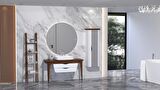 BREZZA 130 CM MASİF TEZGAH BEYAZ LAVABOLU BANYO DOLABI - BOY DOLAP VE RAF MODÜL HARİÇ