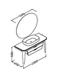 BREZZA 130 CM MASİF TEZGAH BEYAZ LAVABOLU BANYO DOLABI - BOY DOLAP VE RAF MODÜL HARİÇ