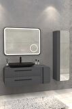 ANEMON 110 CM BANYO DOLABI ANTRASİT - BOY DOLAP DAHİL
