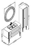 SOLARİS 120 CM BEYAZ LAVABOLU BANYO DOLABI BEYAZ AYAKLI - BOY DOLAP DAHİL