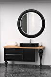 PRESTIGE 140 CM SİYAH LAVABOLU BANYO DOLABI  SİYAH - BOY DOLAP DAHİL