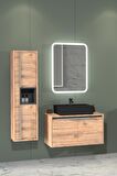 CAMARO 80 CM SİYAH LAVABOLU BANYO DOLABI - BOY DOLAP HARİÇ