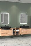 CAMARO 225 CM SİYAH LAVABOLU BANYO DOLABI - BOY DOLAP DAHİL