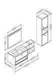 ESPERO 145 CM SİYAHLAVABOLU BANYO DOLABI - BOY DOLAP DAHİL