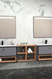 ESPERO 225 CM BEYAZ LAVABOLU BANYO DOLABI - BOY DOLAP HARİÇ