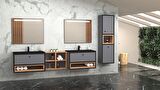 ESPERO 225 CM SİYAHLAVABOLU BANYO DOLABI - BOY DOLAP DAHİL