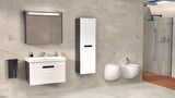 OLIMPIA 80 CM BANYO DOLABI  ANTRASİT / BEYAZ - BOY DOLAP DAHİL