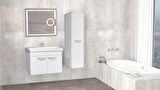 MAUNA 80 CM BANYO DOLABI LED MERCEK AYNALI BEYAZ - BOY DOLAP HARİÇ