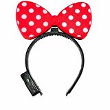2 ADET HEADBAND LED LİGHT MİNNİE MOUSE IŞIKLI TAÇ PEMBE MİKİ TAÇ KIRMIZI MİKİ TAÇ YILBAŞI PARTİ IŞIKLARI  MİNNİE MOUSE TAÇ