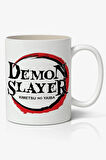 Demon Slayer İblis Keser Logolu Anime Temalı Beyaz Kupa Bardak Sevgiliye Arkadaşa Hediye