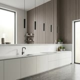 Brano Home Bej Desenli Duvar Lambiri oluklu 60x280 Cm-Kendinden Yapışkanlı