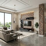 Brano Home 70X77 cm Kendinden Yapışkanlı Kabartmalı, Kiremit Desenli duvar kaplama