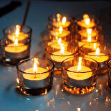 84 PCS ROMANTIC DECOR GLASS CANDLE HOLDER 84 ADET TEA LİGHT CAM MUMLUK CAM DEKOR MUMLUK 4.5X2 CM