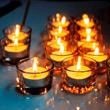 84 PCS ROMANTIC DECOR GLASS CANDLE HOLDER 84 ADET TEA LİGHT CAM MUMLUK CAM DEKOR MUMLUK 4.5X2 CM