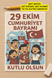 Bayrak Çocuk Konsept 10 Adet Kırmızı Türk Bayraklı 29 Ekim Hediye - Cumhuriyet Bayramı Hediye 