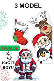 3'lü Yılbaşı Konsept Sticker- Yılbaşı Sticker - Yılbaşı Hediye Paketleme - Yılbaşı Süsü - 
