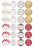 24 Adet - 8 Çeşit Yılbaşı Sticker - Yılbaşı Hediye Sticker - Yılbaşı Paketleme - Yılbaşı Süsü 