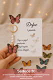 Butterfly | 25 Adet Renkli Kelebekli Anahtarlık - Kişiye Özel Yazı - Kına Hediyesi - Nişan Hediye