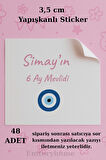 48 Adet Kare Sticker 3,5 cm - Çikolata Sticker - Söz Sticker - Mevlid Sticker 2 model--- 1.hamur