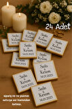 24 Adet Kişiye Özel Stickerlı Sütlü Çikolata - Nikah Hediyesi - Kız İsteme Çikolata - Nişan Sunum