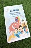 10 Adet Dünya Çocukları Kartlı Tek Tek Paketli 23 Nisan Türk Bayrağı Bileklik - 23 Nisan Hediye