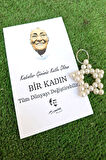 10 Adet Kadınlar Günü Zübeyde Hanım Kartlı İnci Yıldız Anahtarlık - Kadınlar Günü Hediyesi Jelatinli
