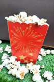 8'li Kırmızı Parti Mısır Kutusu - PopCorn Kutusu - Doğum Günü İkram Hediye - Orta Boy