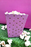 8'li Kalpli Pembe Mısır Kutusu - PopCorn Kutusu - Doğum Günü İkram Hediye - Orta Boy
