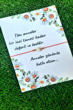 10 Adet Anneler Günü Hediye Bileklik- Papatya Kartlı - Parlak Kuşe Kartlı - Tek Tek Jelatinli - 