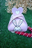 25 Adet Pembe Tavşan Model Kalpli Şeker Kutusu - Bebek Hediyelik- 6 Ay Mevlid Hediyesi - Baby Shower