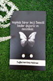 50 Çift İnci Küpe -Siyah Kelebek Kartlı - Nikah Hediyesi - Kına Hediyesi - Bride Hediye-İsim Yazılır