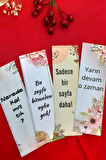 12'li Okuma Serisi Kitap Ayracı - Kalın Kuşe - 4,5x15cm - Okul Hediye - Çiçekli Ayraç