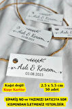 50 Adet Kişiye Özel Paketleme Etiketi - Hasır İpli Düğün, Nişan, Nikah, Hediye Etiketi 