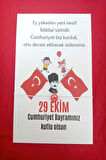 10 Adet Bayrak Atatürk ve Çocuk Kartlı Türk Bayrağı Bileklik - 29 Ekim Hediye- (tek tek paketli)