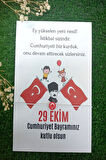 10 Adet Bayrak Atatürk ve Çocuk Kartlı Türk Bayrağı Bileklik - 29 Ekim Hediye- (tek tek paketli)