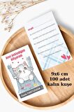 100 Happy Cat Teşekkür Kartı - Kedili Teşekkür Kartı - Not Kartı - Paketleme Kartı - Hediye Kartı