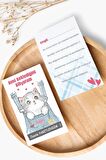 100 Happy Cat Teşekkür Kartı - Kedili Teşekkür Kartı - Not Kartı - Paketleme Kartı - Hediye Kartı