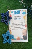 15 Adet Patron Bebek Kartlı Hediyelik Anahtarlık - Doğum Günü Hediyelik -Mevlid Hediye -Kişisel Yazı